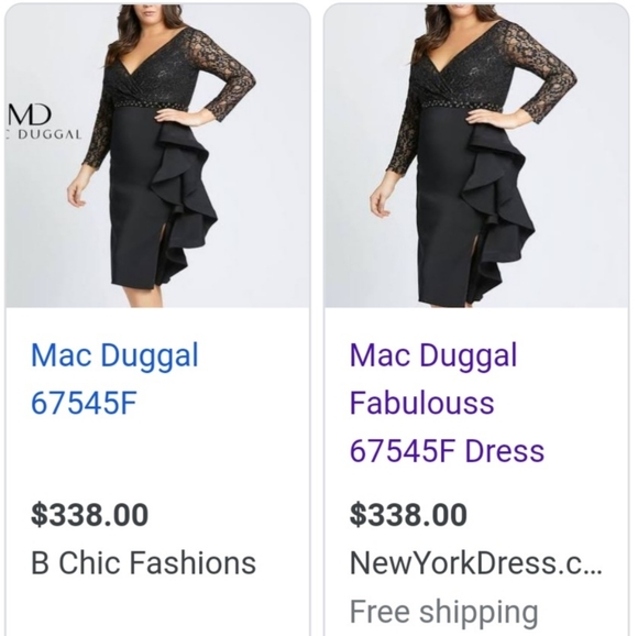 Mac Duggal V Neck Dress (16W)‼️ - Picture 2 of 10